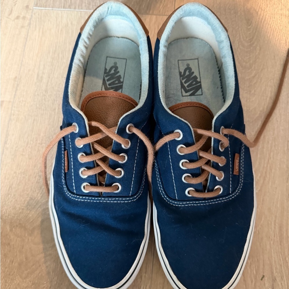 Vans Men's Navy and Brown Sneakers - Size 11 - Picture 2 of 7